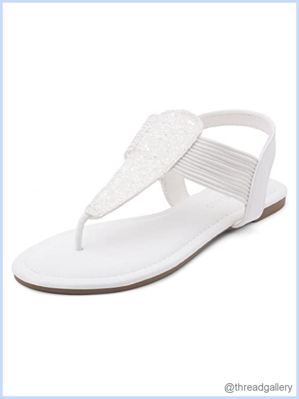 Women's Gladiator Thong Flat Sandals Elastic Ankle Strap Dressy Casual